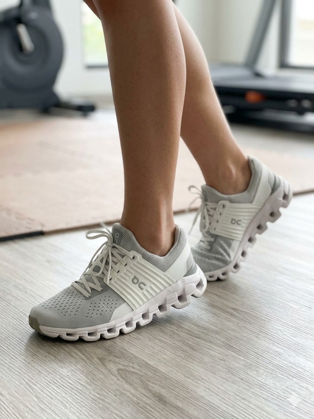 On Cloud Women's Cloudswift Athletic Sneakers in Light Gray and White